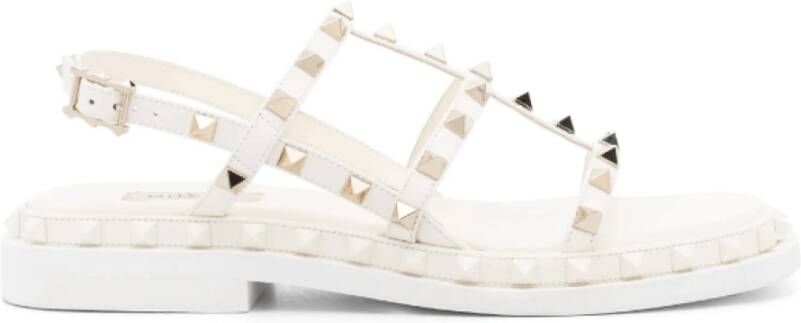 Valentino Wit Goud Cage Sandalen White Dames