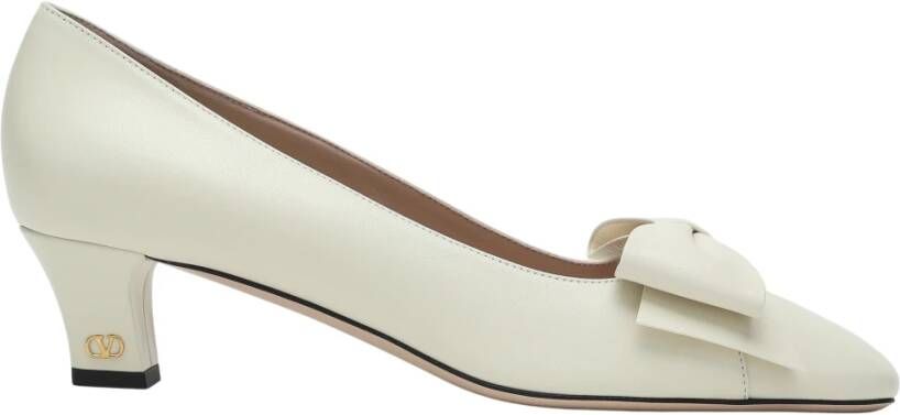 Valentino Witte Bowow Middelhoge Hak Pumps