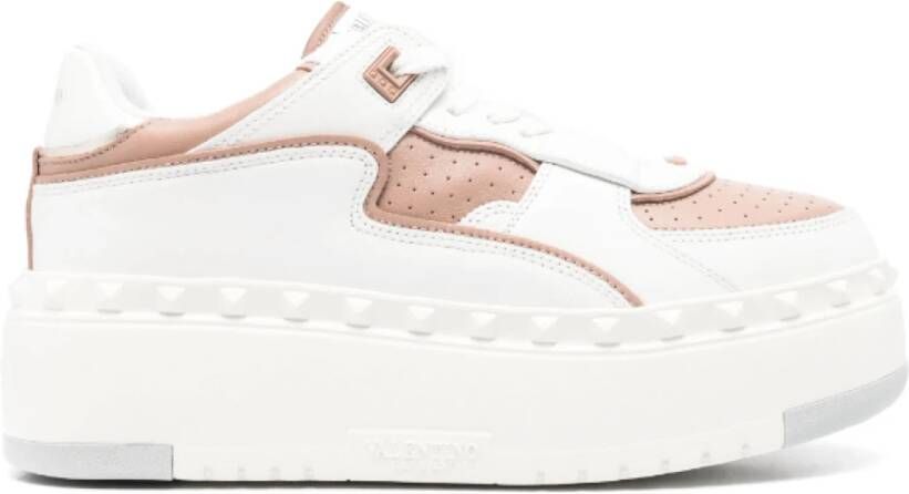 Valentino Witte leren sneakers met Rockstud-details White Dames