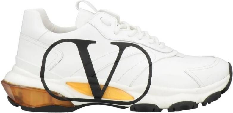 Valentino Witte Leren Sneakers met Vlogo Detail White Heren