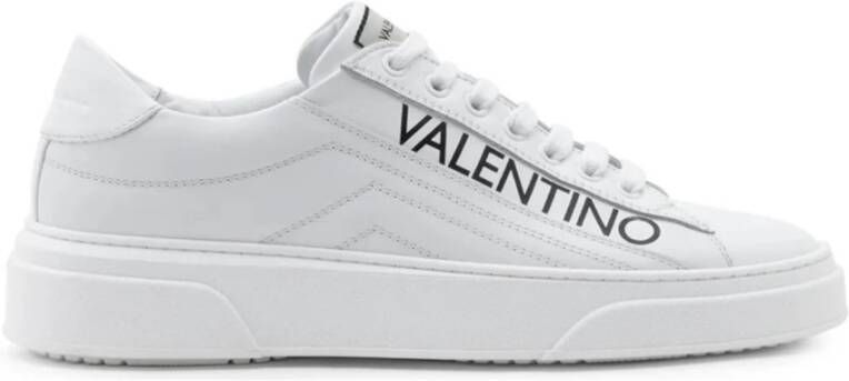 Valentino Witte Leren Sneakers met Zijlogo Letters White Heren