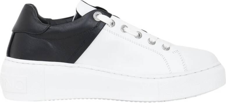 Valentino Zwart en wit logo sneakers White Dames