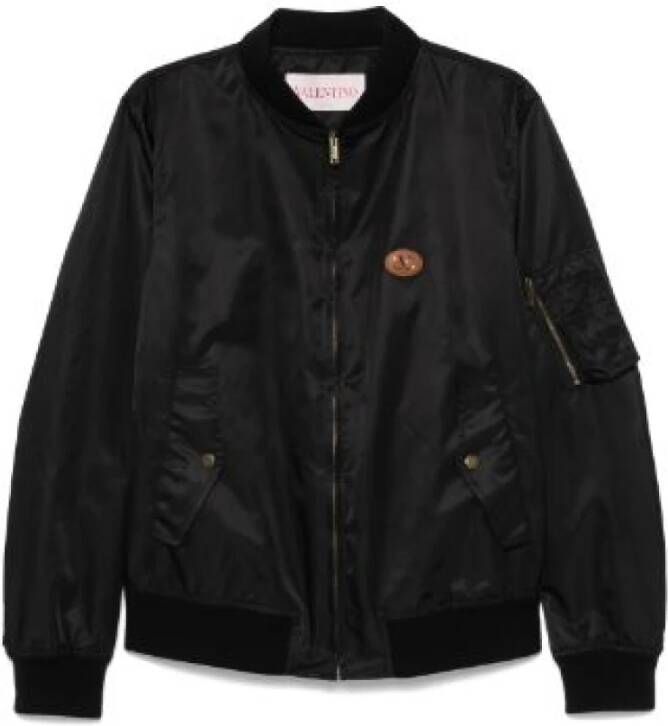 Valentino Zwarte Bomberjack Ribboord