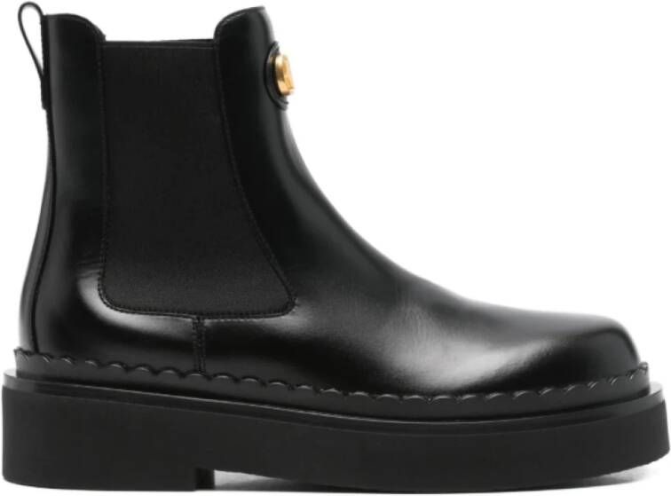 Valentino Zwarte Chelsea-laarzen met dikke zool