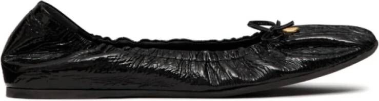 Valentino Zwarte Gerimpelde Ballerina Schoenen met VLogo Black Dames