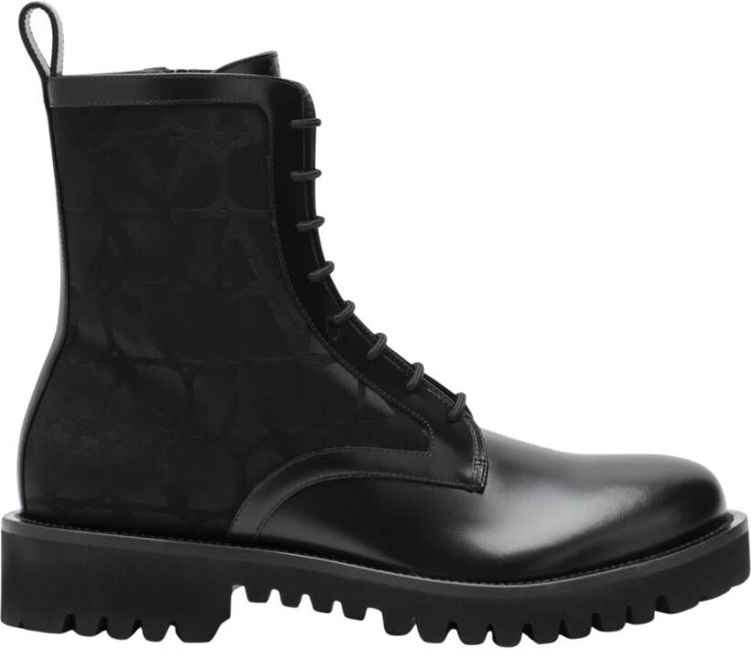Valentino Zwarte Iconografische Lage Laarzen