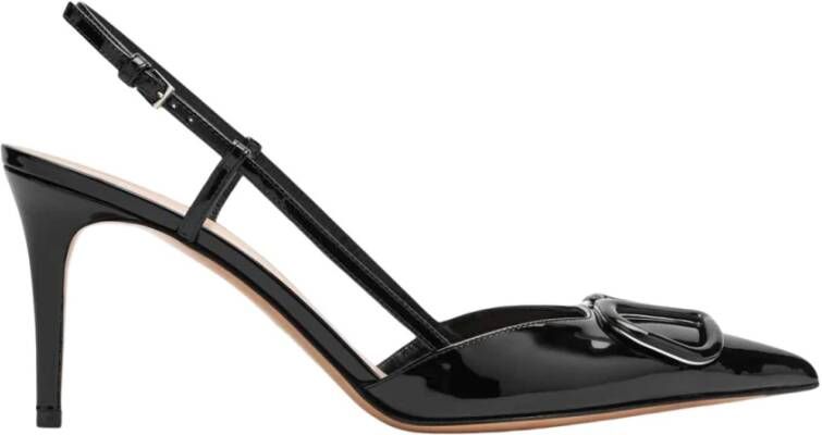 Valentino Zwarte platte schoenen met VLOGO-handtekening