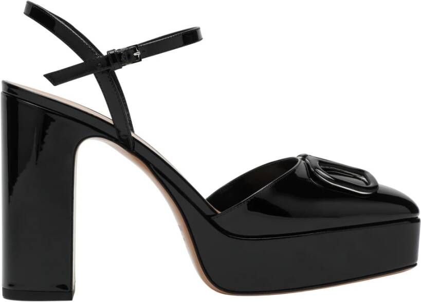 Valentino Zwarte Signature Hoge Hak Sandalen