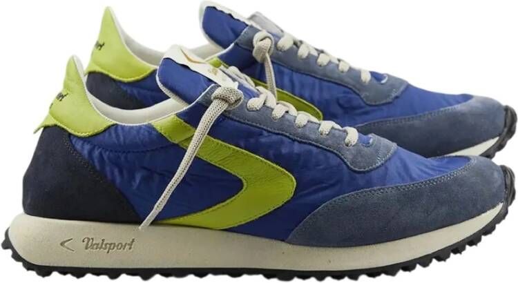 Valsport 1920 Blauwe Sneakers met Limegroene Accenten