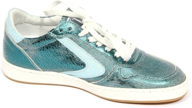 Valsport 1920 Gescheurde leren lamé schoen in turquoise