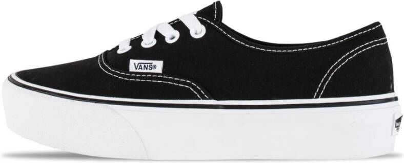 Vans Ua Authentic Platform Dames Schoenen Black Textil Leer