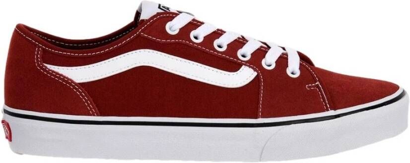 Vans Filmore Decon Suede Canvas Sneakers Red Heren