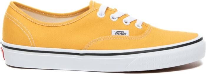 Vans Gele Streetwear Sneakers met Platte Witte Veters Yellow