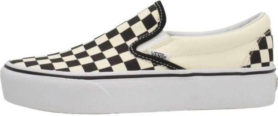 Vans Classic Slip-On Platform Sneakers Unisex Black And White Checker White - Foto 4
