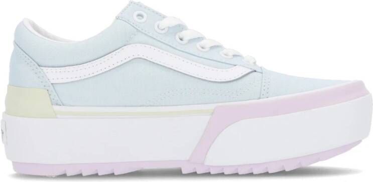 Vans Gestapelde Lage Sneaker Pastel Wit Multicolor Dames - Foto 2