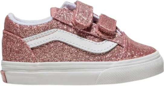 Vans Old Skool V Glitter Rose Gold Sneakers Meisjes Roze