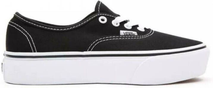 Vans Ua Authentic Platform Dames Schoenen Black Textil Leer