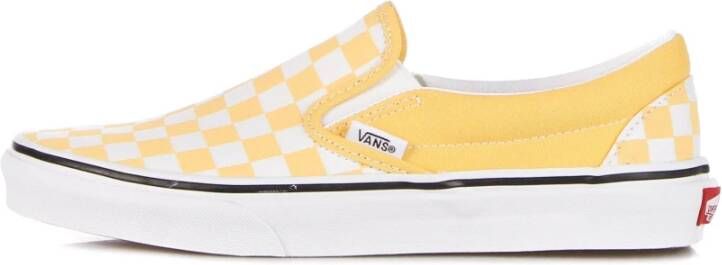Vans Ruitpatroon Instap Lage Schoen Lijnzaad Wit Yellow