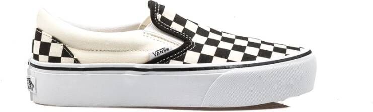 Vans Slip On Platform Checker Sneakers Zwart Dames
