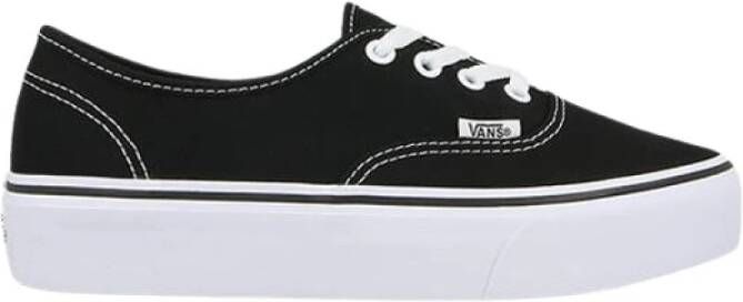 Vans Ua Authentic Platform Dames Schoenen Black Textil Leer