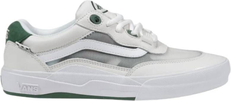 Vans Groene leren schoenen met rubberen zool White Heren