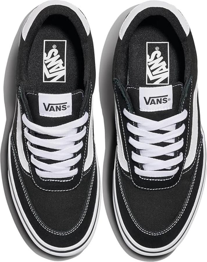 Vans Dames Brooklyn Ls Sneakers Schoenen Textiel VN000D7UBZW Zwart Wit Low Top - Foto 3