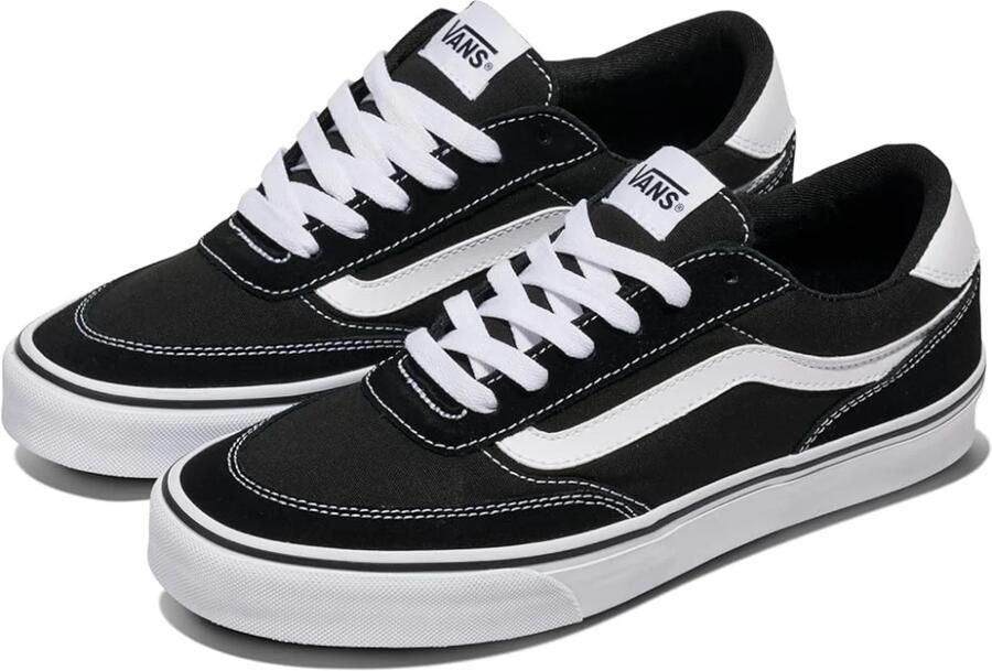 Vans Dames Brooklyn Ls Sneakers Schoenen Textiel VN000D7UBZW Zwart Wit Low Top - Foto 7