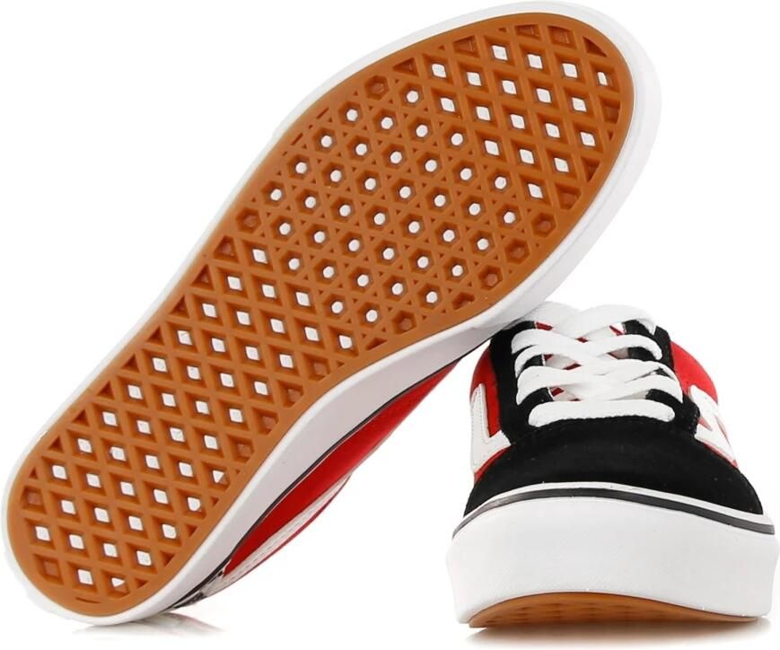 Vans Comfycush Old Skool Checkerboard Sneakers Zwart Rood - Foto 2