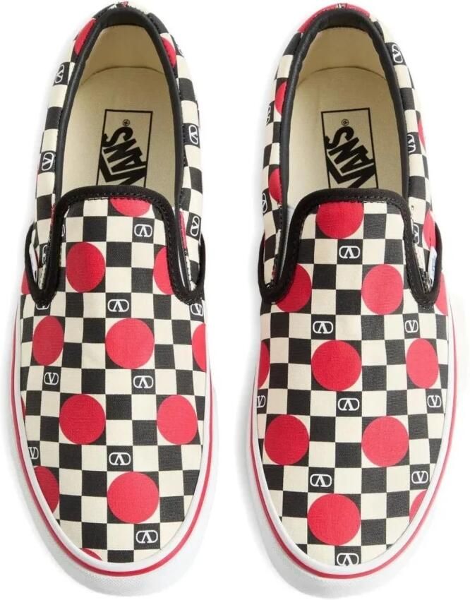 Vans Instapper Sneaker Van Stof Met VLogo Ruitjesprint En Polka Dot Detail - Foto 2