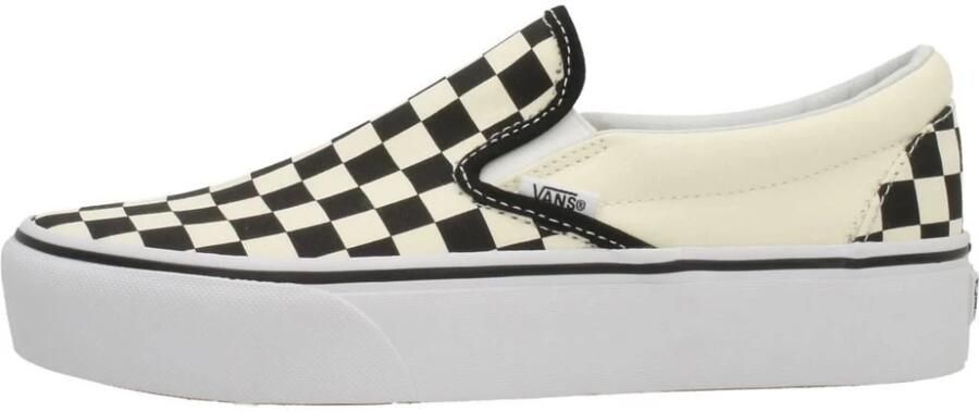Vans Classic Slip On Platform Sneakers Unisex Black And White Checker White