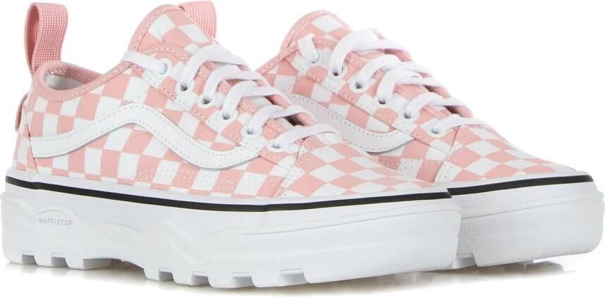 Vans Lage Canvas Sneaker Katoen Snoep Wit Pink Dames - Foto 10