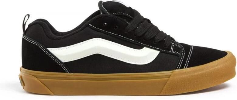Vans Knu Skool Unisex Sneakers van Echt Leer Zwart (VN0009QCB9M1)