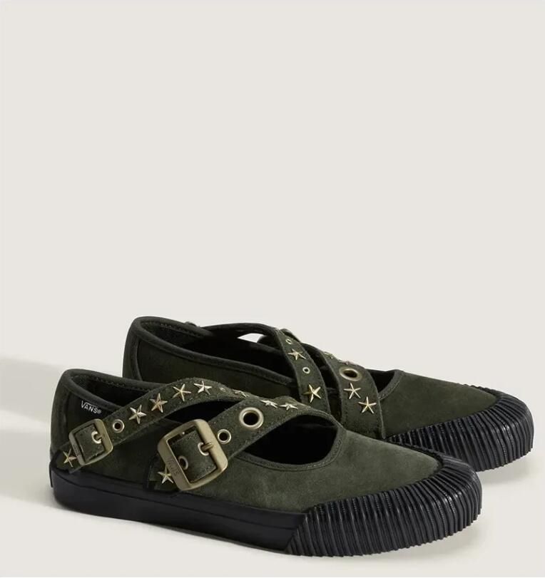 Vans Ballerina's Baskets Mary Jane Straps vert avec lanières croisées - Foto 2
