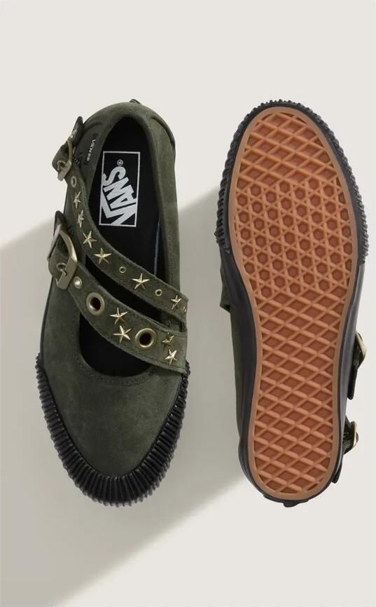 Vans Ballerina's Baskets Mary Jane Straps vert avec lanières croisées - Foto 4