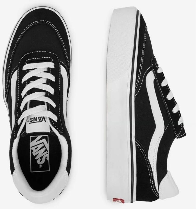 Vans Brooklyn LS Platform SUEDE CANVAS BLACK WHITE Unisex Sneakers BLACK WHITE - Foto 4