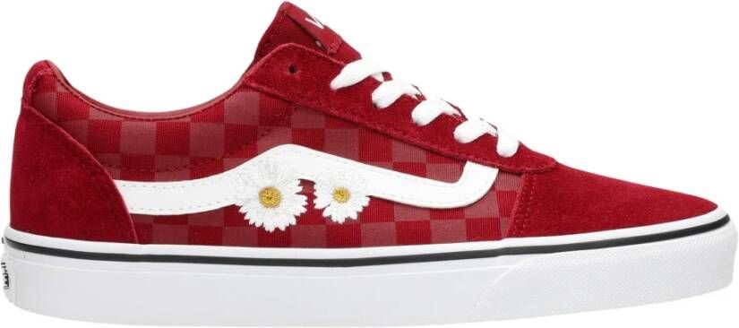 Vans Geborduurde Daisies Rumba Schoenen Red Dames