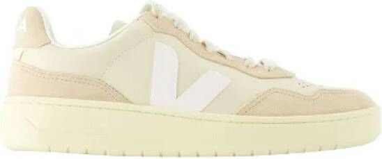 Veja Beige Leren Sneakers Beige Dames