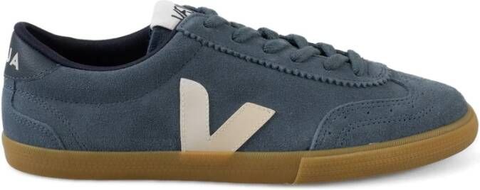 Veja Blauwe Suède V-Logo Sneakers
