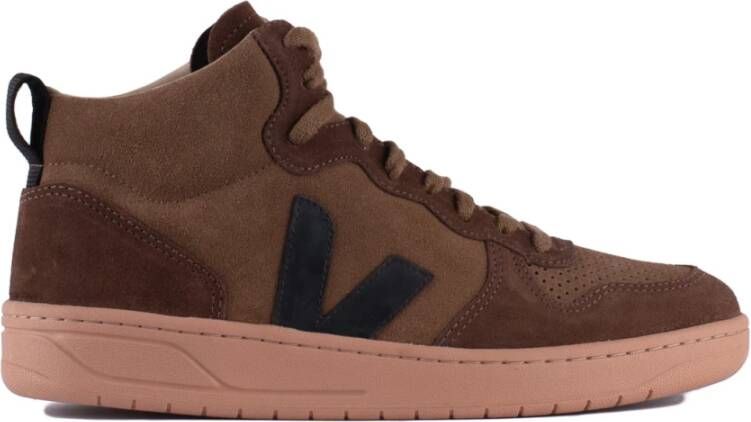 Veja Bruin Zwart Suède Sneakers Stijlvolle Mannen Brown Heren