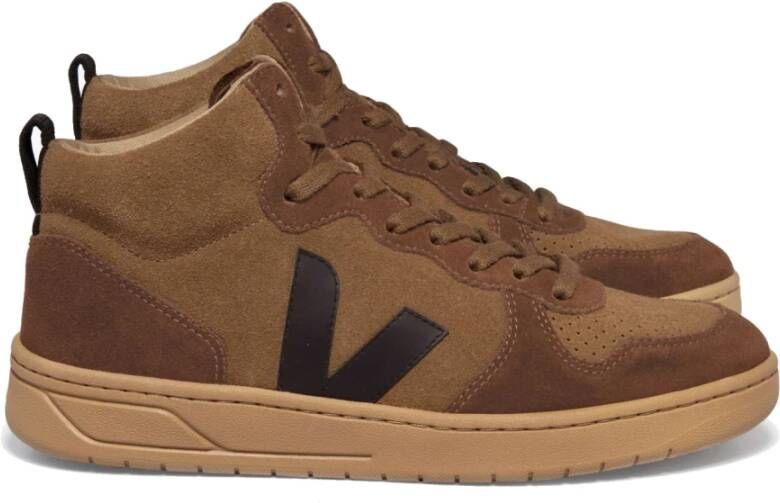 Veja Bruin Zwart Suède Sneakers Vrouwen Brown Dames