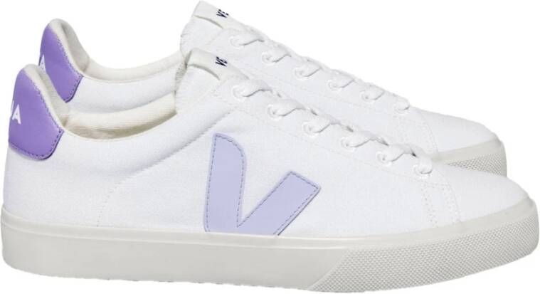Veja Campo Canvas Sneakers in Wit Lichtblauw Lila White Heren