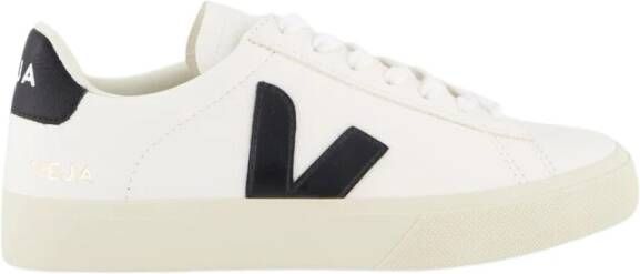 Veja Campo Leren Sneaker Wit Zwart