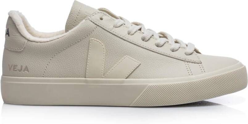 Veja Winter Chromevrij Leren Sneakers Beige Heren