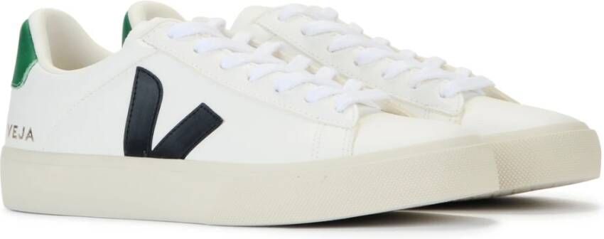 Veja Campo Wit en Groene Sneaker Wit Heren