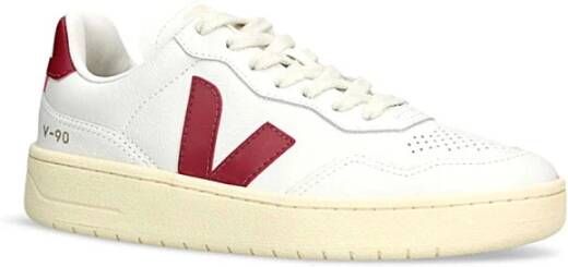Veja Traced Leather Sneakers in Extra White Marsala White Dames