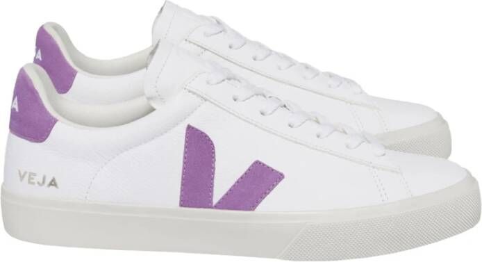 Veja Witte Leren Sneakers Ronde Neus Logo White Dames - Foto 4