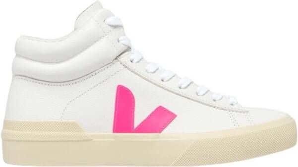 Veja Chroomvrije Leren Mid-Top Sneakers White Dames