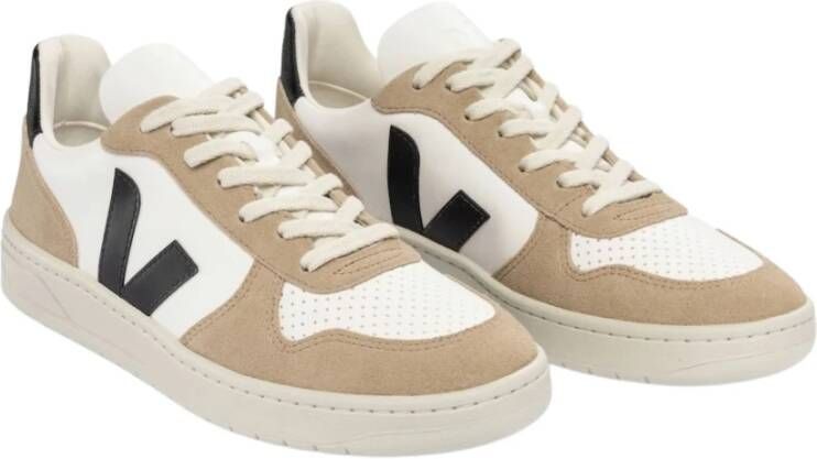 Veja Extra Wit Zwart Sahara Sneakers Beige Heren