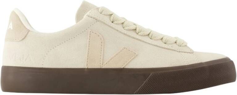 Veja Gedurfde Leren Sneakers Neutrale Kleuren