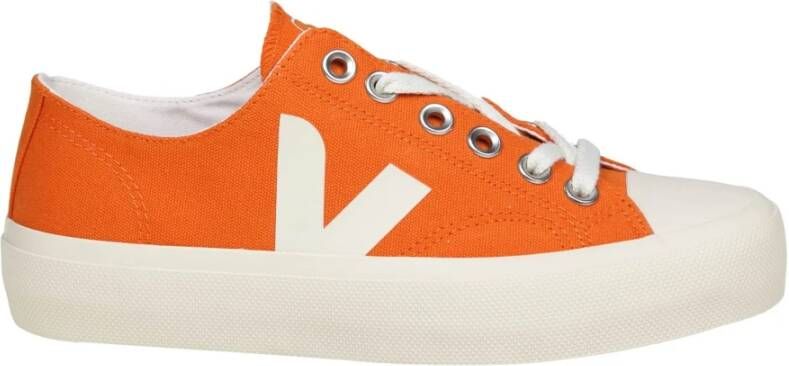 Veja Gedurfde Oranje Canvas Sneakers Oranje Dames